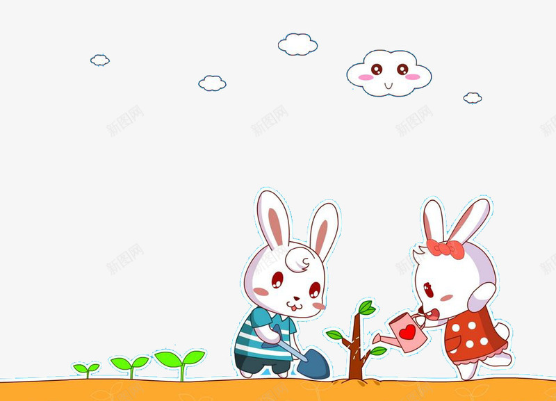 可爱小兔子卡通png免抠素材_新图网 https://ixintu.com 卡通兔子 卡通画 卡通素材 可爱小兔子卡通
