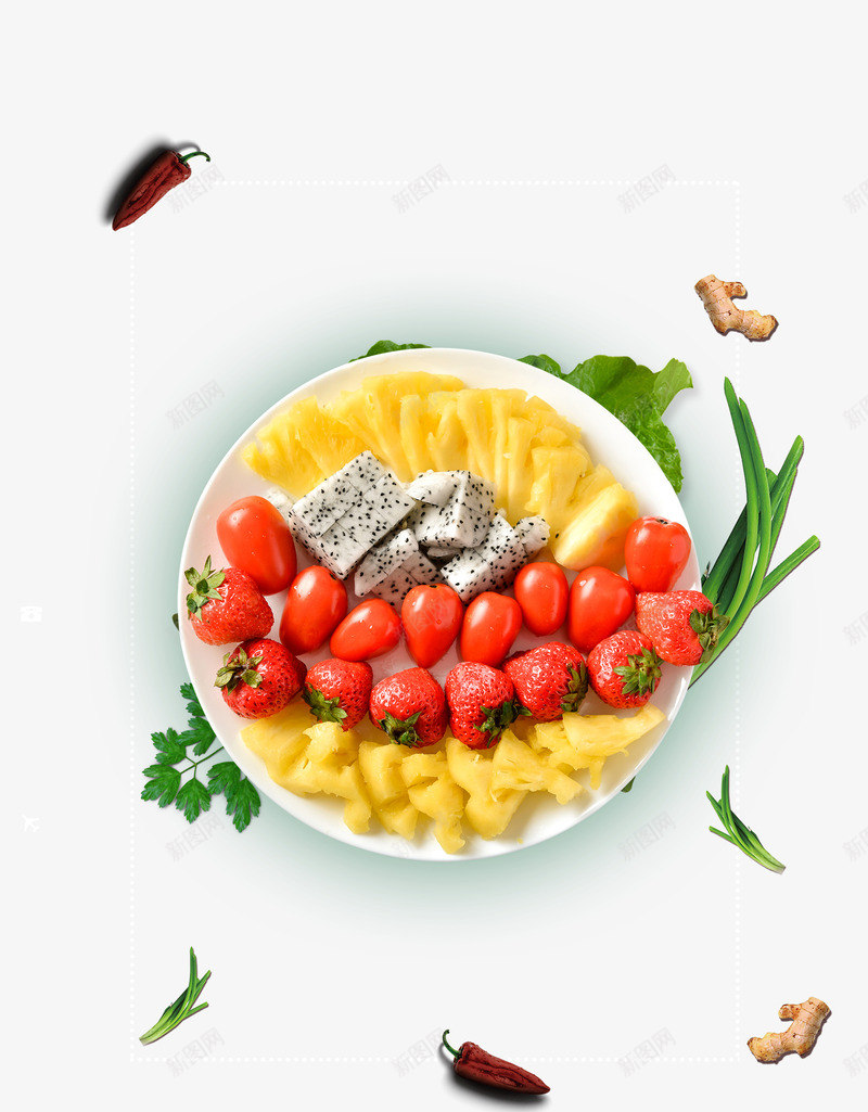 夏季热带水果拼盘psd免抠素材_新图网 https://ixintu.com 促销 冰饮 夏季 宣传 广告 海报 餐饮 饮料