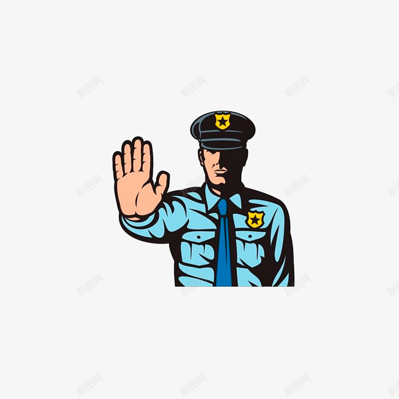 禁止再前进png免抠素材_新图网 https://ixintu.com 交警手势 做中止手势的交警 卡通交警 禁止再前进