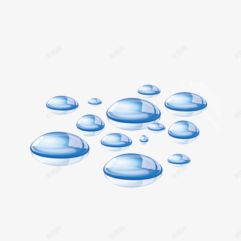 蓝色水珠png免抠素材_新图网 https://ixintu.com 大小 水滴 水珠 玻璃水珠 蓝色