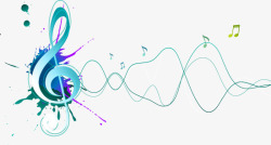 蓝色音乐符号超炫图案矢量图素材