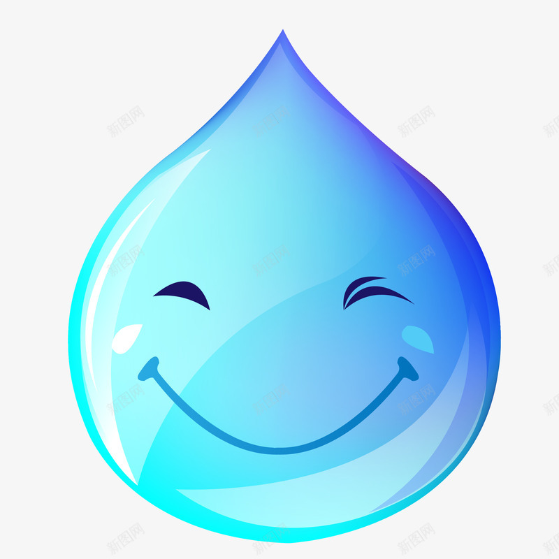 创意可爱微笑水滴矢量图eps免抠素材_新图网 https://ixintu.com 免扣Png 创意 卡通 可爱 图案 扁平 时尚 水滴 眨眼 矢量图