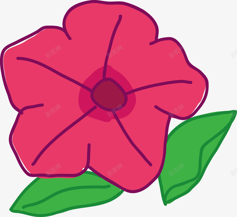 手绘红花朵素描红花矢量图ai免抠素材_新图网 https://ixintu.com 云南红花 奖状小红花 小红花扁平 幼儿园小红花 水粉红花 矢量大红花 粉红花瓶 红花团 矢量图