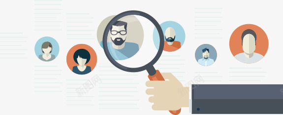 人物手势动作png免抠素材_新图网 https://ixintu.com 手臂 指向 放大镜 职场 观察 观察力