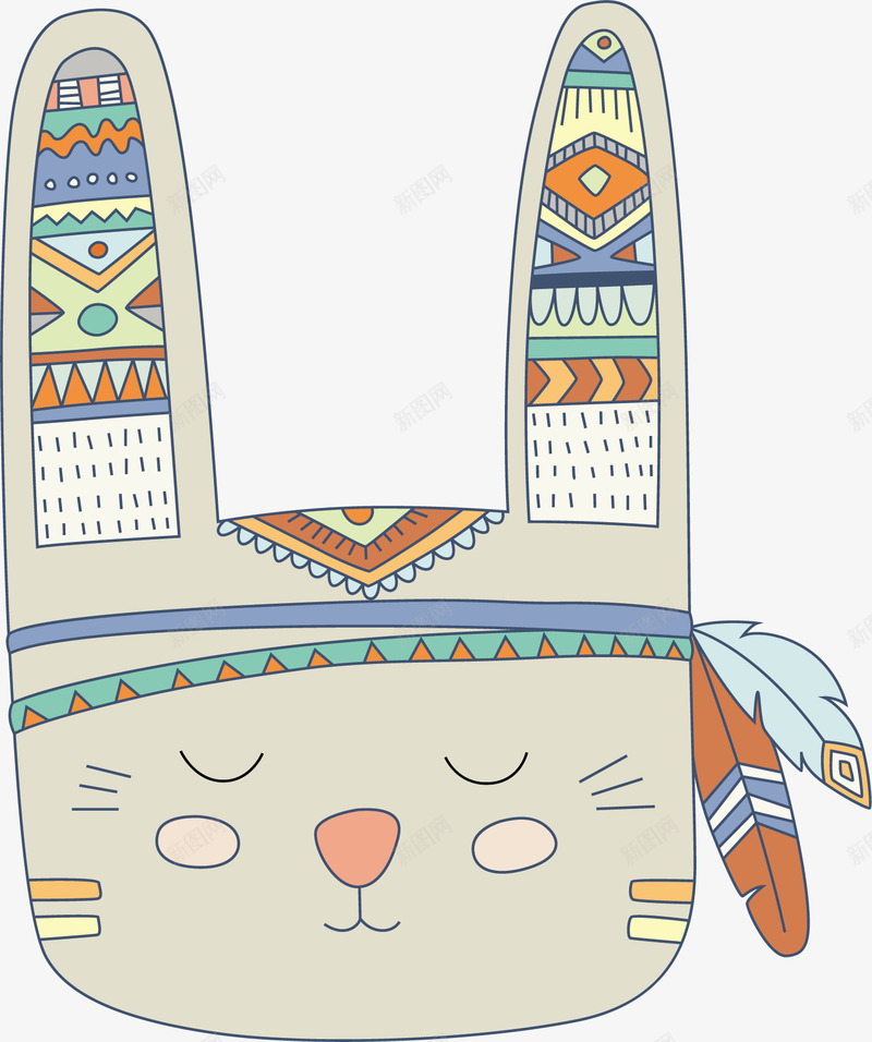 可爱兔子装饰png免抠素材_新图网 https://ixintu.com 动物 卡通有趣 可爱 小兔子 彩色底纹 矢量图案