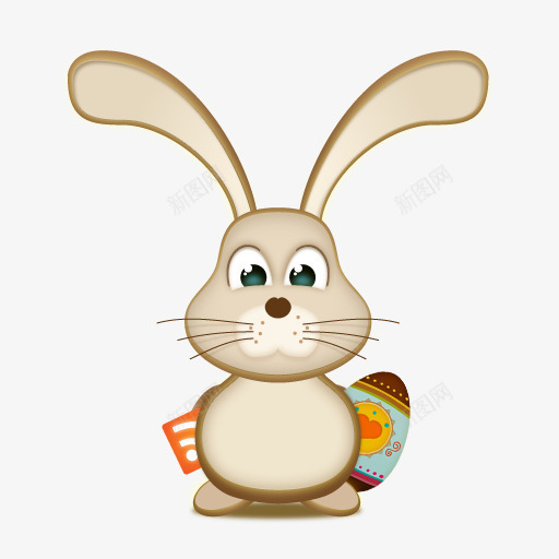 卡通兔子棕色兔子图标png_新图网 https://ixintu.com 兔子 卡通 棕色