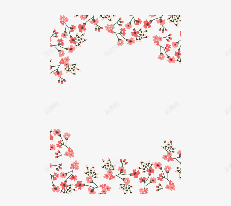 粉红小碎花装饰框矢量图ai免抠素材_新图网 https://ixintu.com 夏季边框 小清新 矢量png 碎花 碎花边框 粉红碎花 矢量图