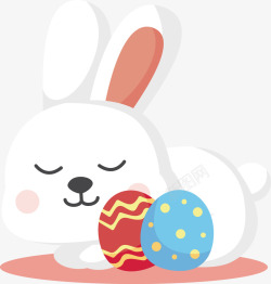 白色复活节彩蛋兔子素材