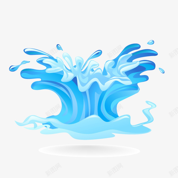 卡通精美水花蓝色装饰png免抠素材_新图网 https://ixintu.com 卡通小清新水花 水花装饰 瀑布水花 简约水花装饰 蓝色水花飞溅宣传设计 飞溅水花瀑布