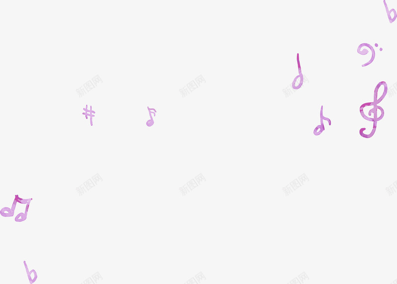 水墨音乐符号矢量图eps免抠素材_新图网 https://ixintu.com 水墨 紫色 音乐符号 矢量图