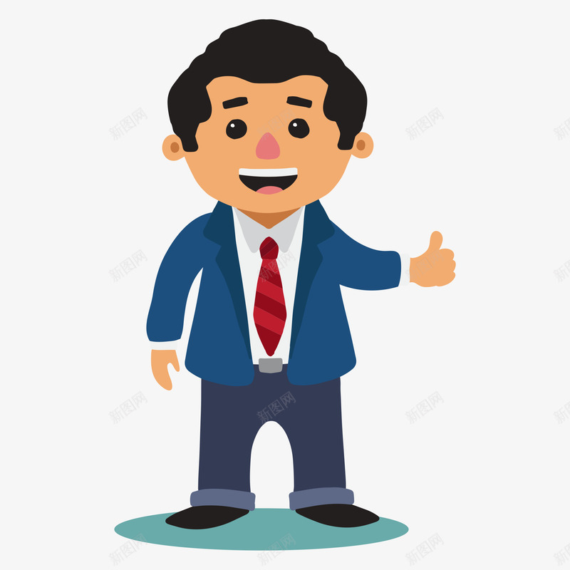 伸出手指点赞的男子png免抠素材_新图网 https://ixintu.com 动漫动画 卡通手绘 厉害手势 商务人物 手势 点赞 红领带 装饰图