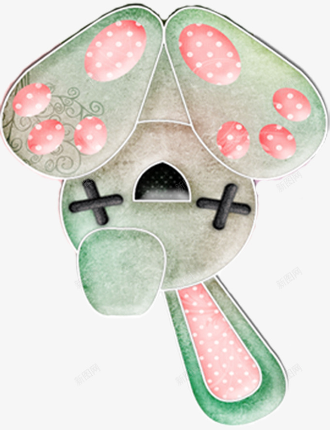 手绘灰色卡通兔子png免抠素材_新图网 https://ixintu.com 兔子 卡通 灰色