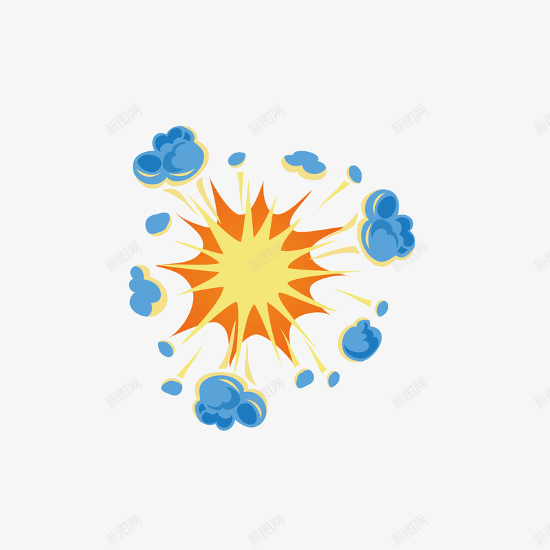 手绘蓝色爆炸效果矢量图eps免抠素材_新图网 https://ixintu.com png免抠图 卡通 手绘 插画 漫画 爆炸 特效 矢量图