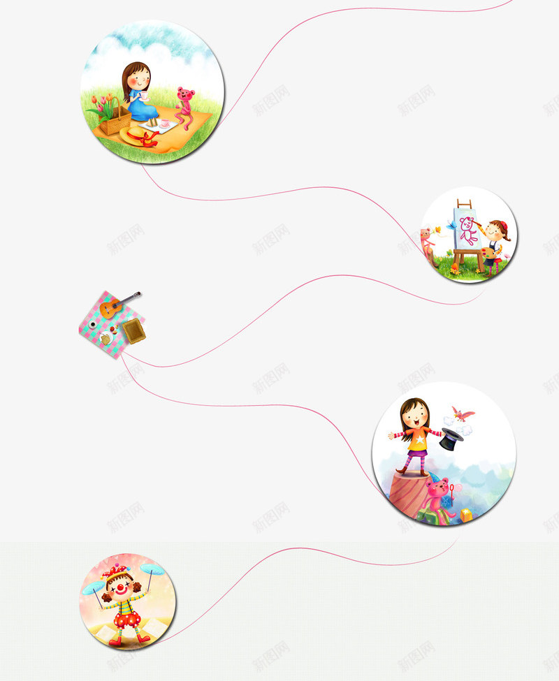 首页装修线条元素png免抠素材_新图网 https://ixintu.com 卡通 卡通首页 线条 线条连接卡通 首页装修
