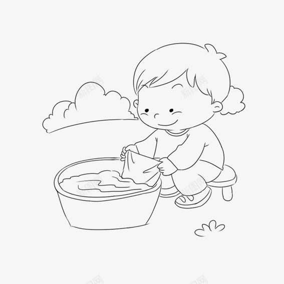 水滴娃娃洗衣服png免抠素材_新图网 https://ixintu.com 娃娃洗衣服 小男孩洗衣服 手绘娃娃 手绘娃娃洗衣服 手绘小男孩 手绘水滴娃娃