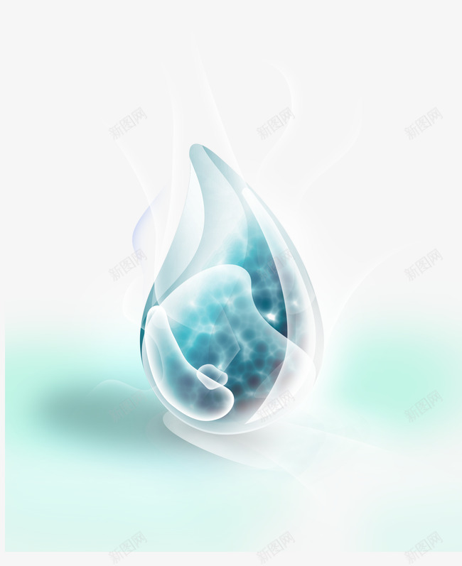 创意飘逸背景png免抠素材_新图网 https://ixintu.com 花水珠蓝