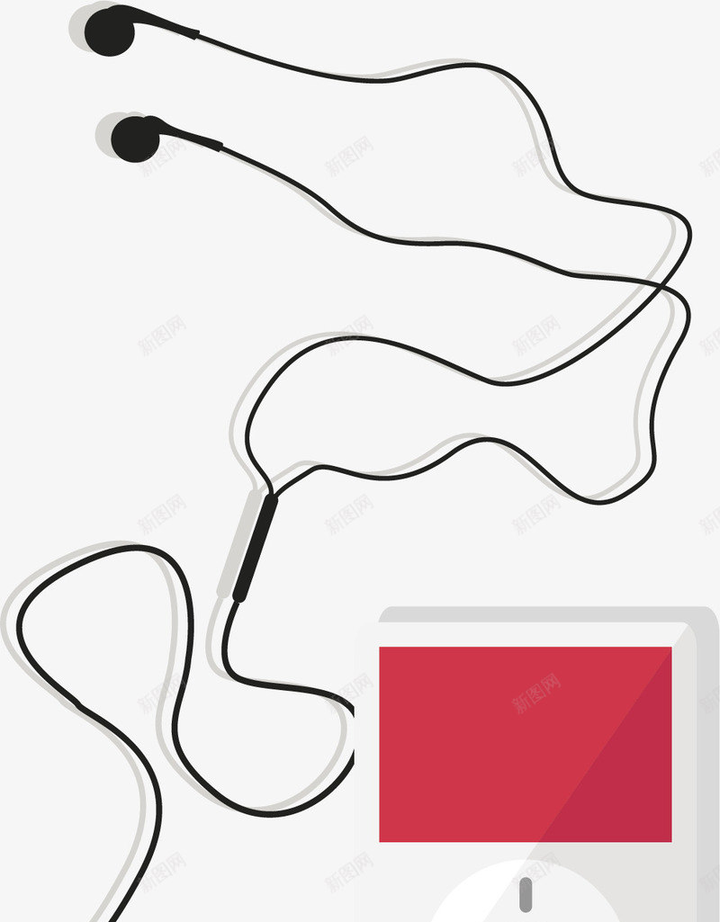 白色运动MP3png免抠素材_新图网 https://ixintu.com 听音乐 矢量素材 运动MP3 运动耳机跑步挂耳式 音乐播放器 黑色耳机