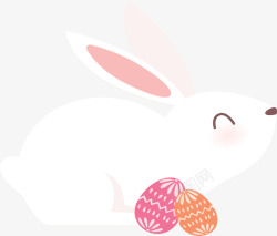 可爱白色复活节兔子矢量图素材