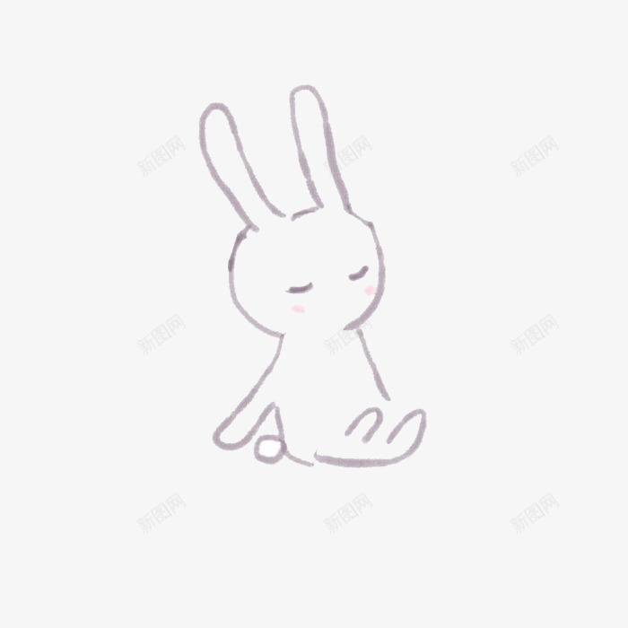 线条小兔子png免抠素材_新图网 https://ixintu.com 兔子 卡通 线条