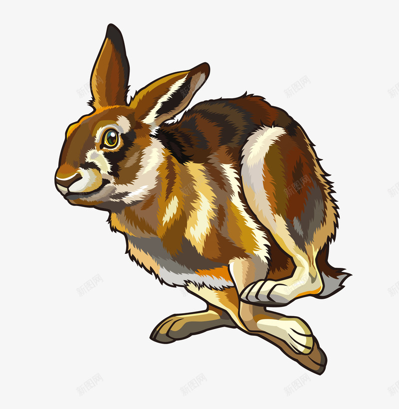 手绘奔跑中的兔子png免抠素材_新图网 https://ixintu.com 兔子 卡通 可爱 家畜 手绘 野生动物