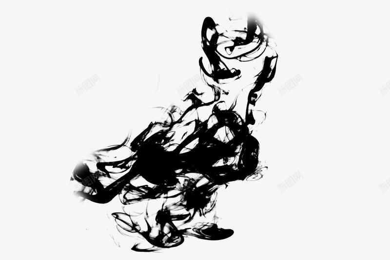 水滴墨psd免抠素材_新图网 https://ixintu.com 中国风 古风 黑白