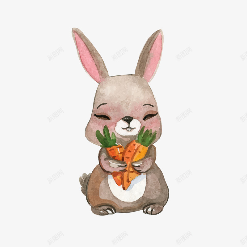 小兔子手里的胡萝卜png免抠素材_新图网 https://ixintu.com q版兔子 动物 小兔子 手绘兔子 抱胡萝卜的兔子 水彩兔子 胡萝卜 食物