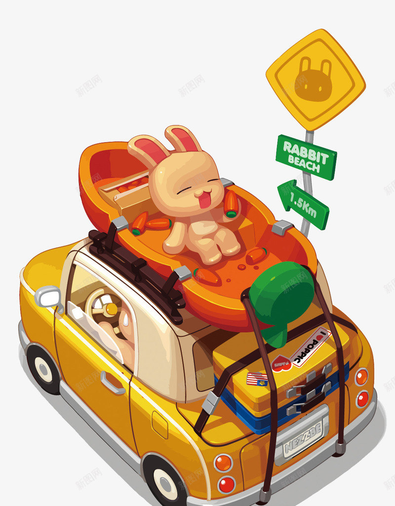 兔子旅行车png免抠素材_新图网 https://ixintu.com PNG PNG免费下载 PNG图片 兔子 卡通 房车 旅行