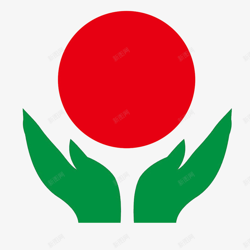 卡通手托太阳的PSD分层psd免抠素材_新图网 https://ixintu.com 伸开 太阳 张开手掌 手张开 摊开手 红色的
