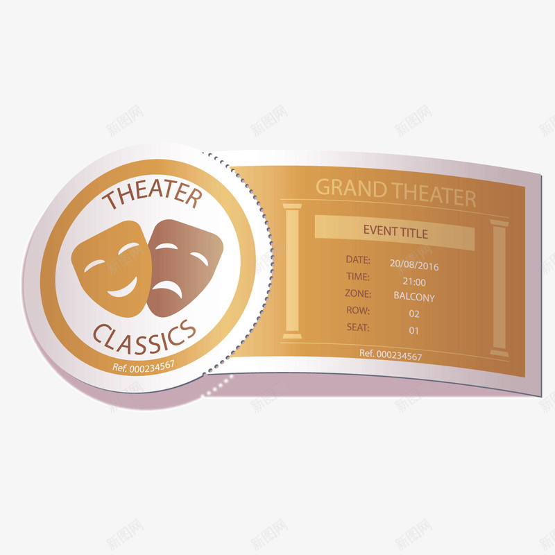 门票演唱会立体英文黄色矢量图ai免抠素材_新图网 https://ixintu.com 演唱会 演唱会门票 英文 门票 音乐会 黄色 矢量图