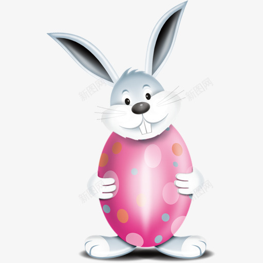 兔子bunny和红色彩蛋图标png_新图网 https://ixintu.com bunny png 兔子 图标 彩蛋 红色