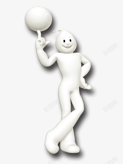 水滴形打篮球的小人png免抠素材_新图网 https://ixintu.com 小人 白色 篮球
