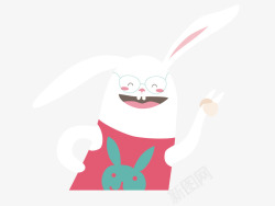 儿童卡通小清新小白兔可爱小兔子矢量图素材