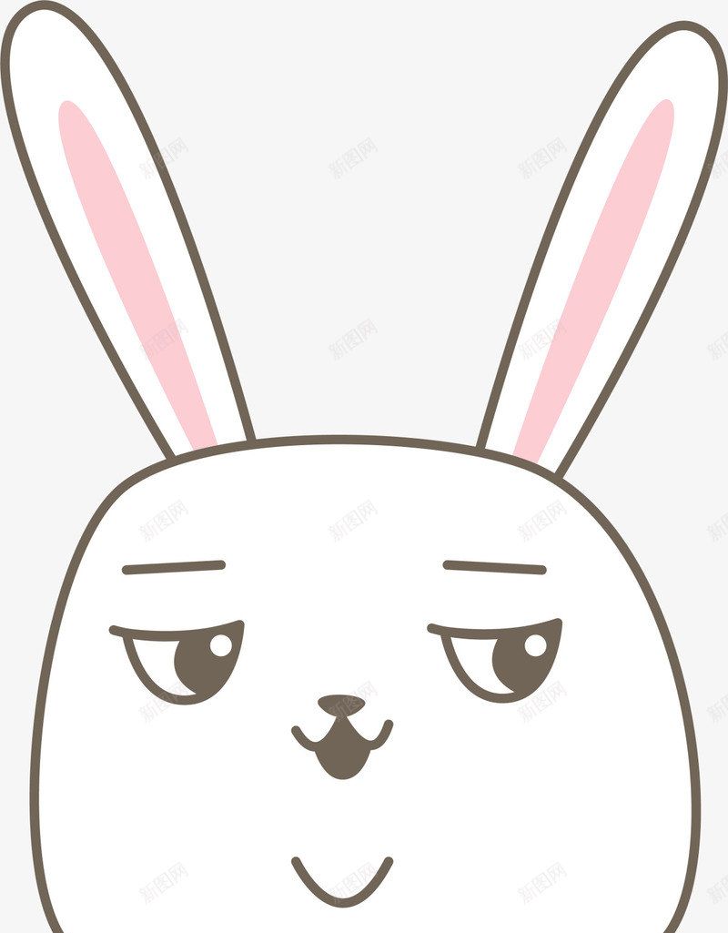 白色卡通鄙视兔子png免抠素材_新图网 https://ixintu.com 卡通兔子 小动物 小白兔 白色兔子 装饰图案 鄙视兔子
