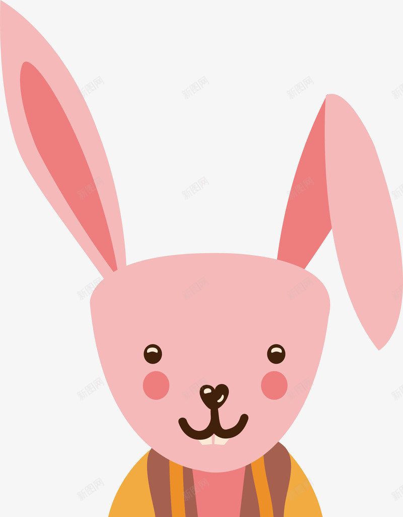 粉色可爱小兔子矢量图ai免抠素材_新图网 https://ixintu.com 可爱兔子 小兔子 矢量png 秋天动物 粉红色 粉色兔子 矢量图
