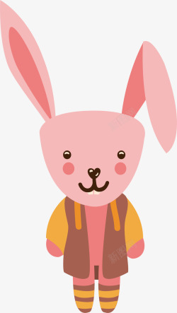 粉色可爱小兔子矢量图素材