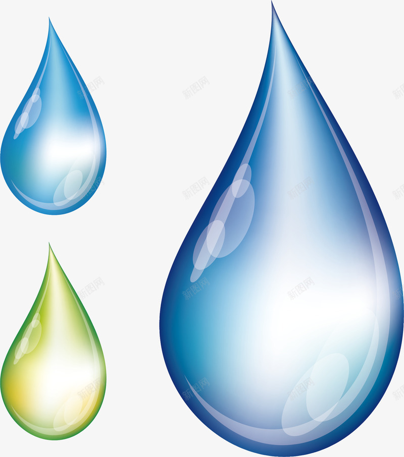水滴装饰图案蓝色png免抠素材_新图网 https://ixintu.com 水滴 蓝色 装饰图案