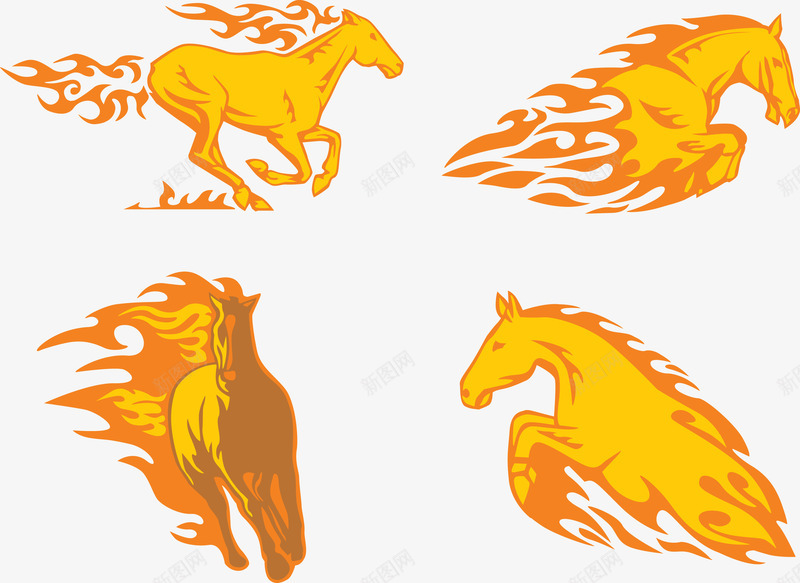 火焰骏马动物特效png免抠素材_新图网 https://ixintu.com 动物 火焰 特效 骏马