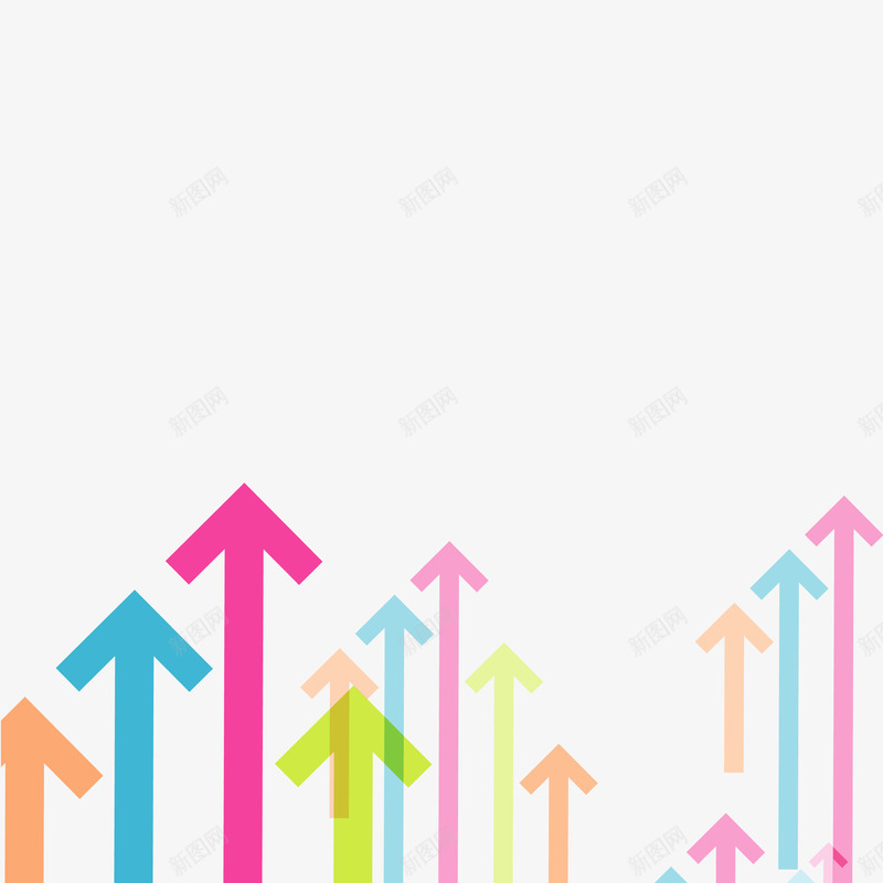 指往同一方向的箭头矢量图ai免抠素材_新图网 https://ixintu.com 卡通手绘 彩色 方向 箭头 线条 矢量图