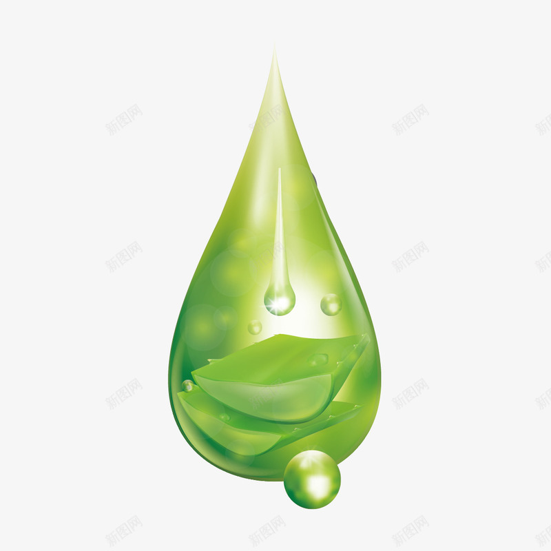 绿色水滴png免抠素材_新图网 https://ixintu.com 水滴 矢量水滴 芦荟叶