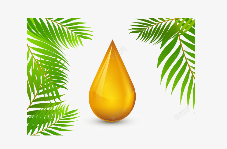 金黄的油滴png免抠素材_新图网 https://ixintu.com 榨油 油滴 锯齿叶 食用油 黄色的水滴