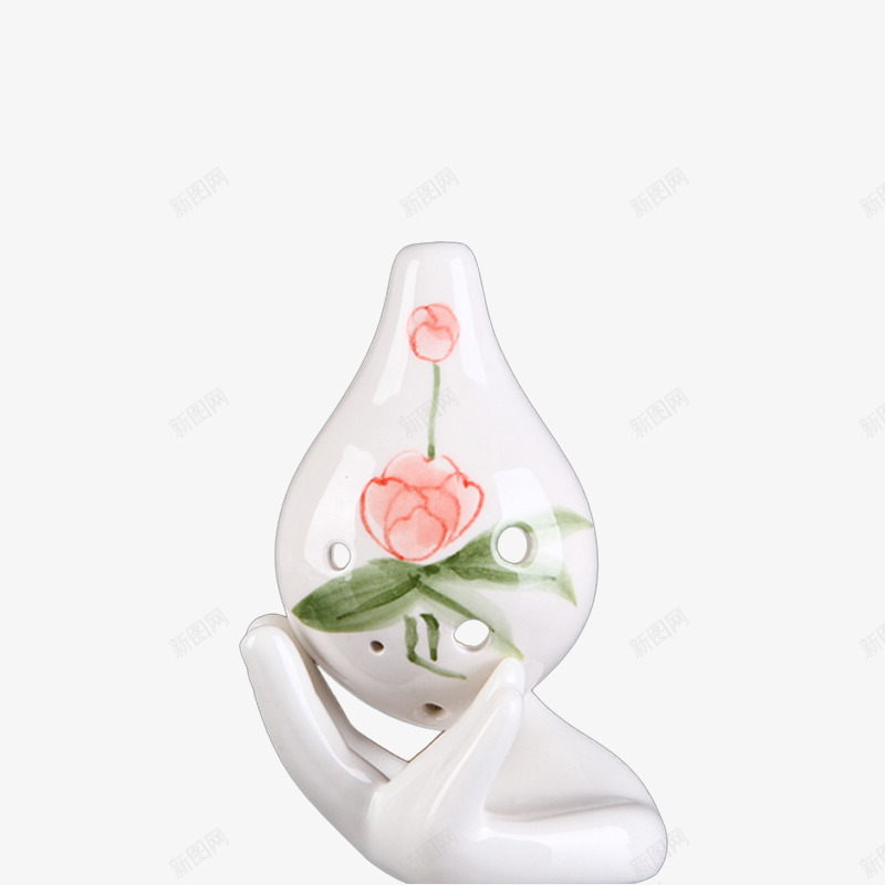 陶笛乐器6孔中音C调花开富贵png免抠素材_新图网 https://ixintu.com 中国风 乐器 产品实物 民族乐器 笛 花开富贵 陶笛 音乐