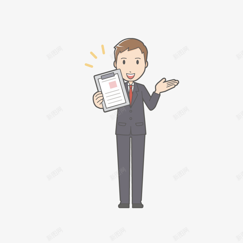 做报告的男人手绘图png免抠素材_新图网 https://ixintu.com 做汇报 动作 夹子 工作 手势 报告 男人 讲话