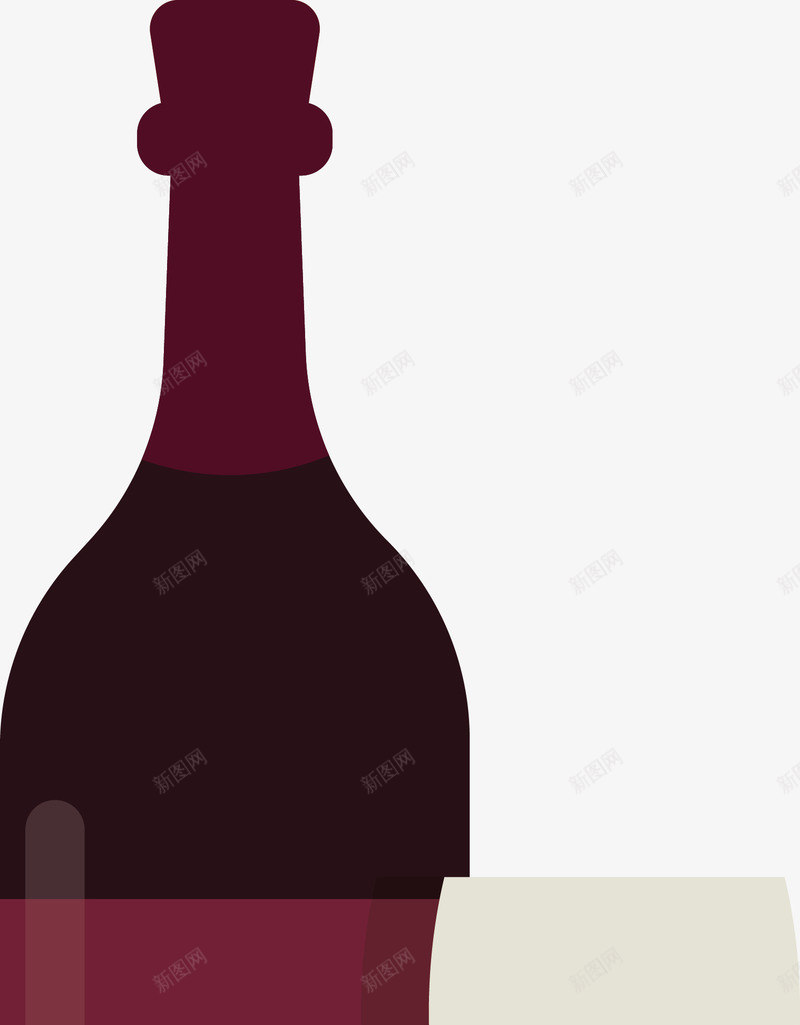 扁平化红酒瓶子后悔矢量图ai免抠素材_新图网 https://ixintu.com 卡通手绘 平面装饰 扁平化 矢量装饰 红酒宣传 红酒瓶子 红酒瓶手绘 矢量图