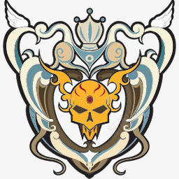 炫酷的黄色骷髅花纹特效png免抠素材_新图网 https://ixintu.com 炫酷 特效 花纹 面具