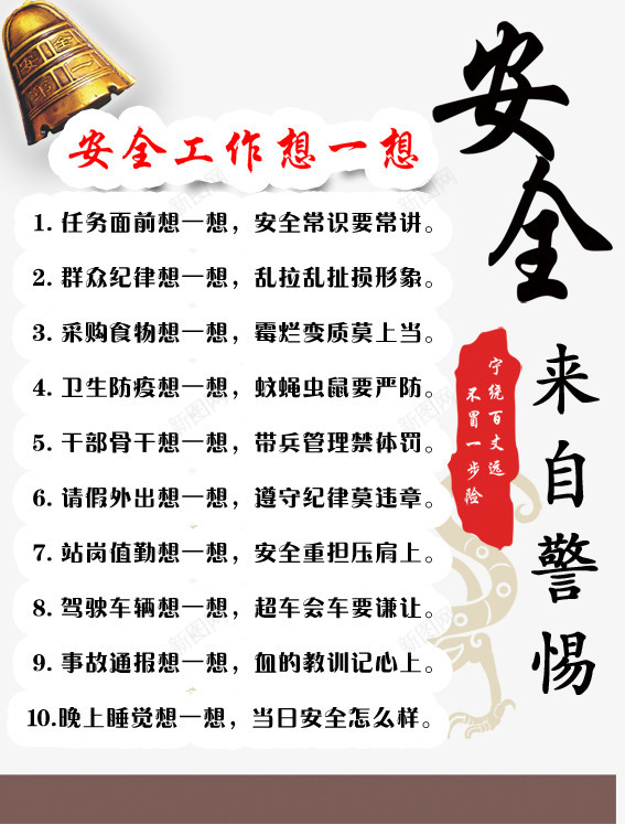 安全来自警惕png免抠素材_新图网 https://ixintu.com PSD分层 不冒一步险 宁绕百米路 安全工作想一想 安全常识 安全来自警惕图片 警惕 警钟