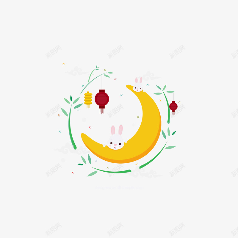 中秋月亮兔子矢量图ai免抠素材_新图网 https://ixintu.com AI免抠 中秋节 免抠 兔子 大图免抠 月亮 高清 矢量图
