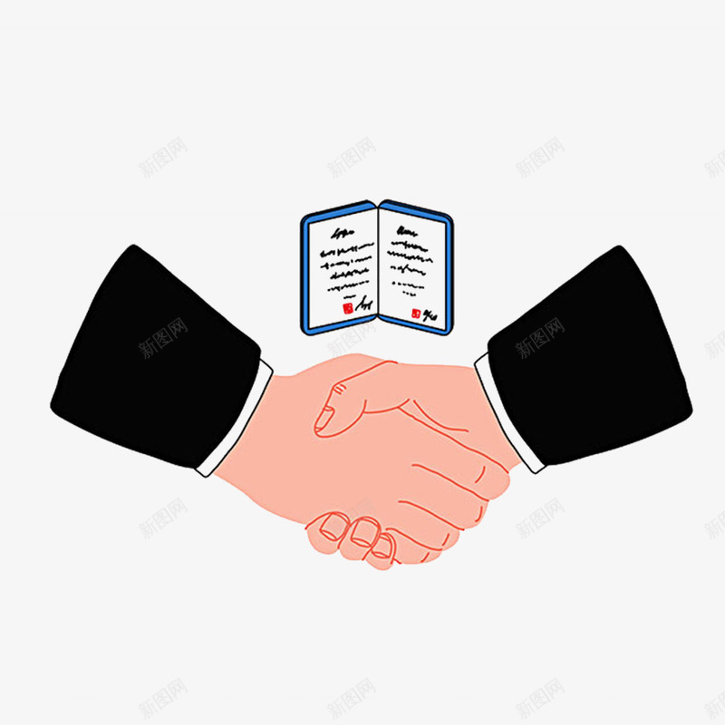 卡通2个人握手的PSD分层psd免抠素材_新图网 https://ixintu.com 中指 小指 张开手 张开手掌 手张开 摊开手 鄙视 食指