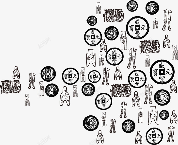 古代钱币矢量图ai免抠素材_新图网 https://ixintu.com 古代 手绘 钱币 矢量图