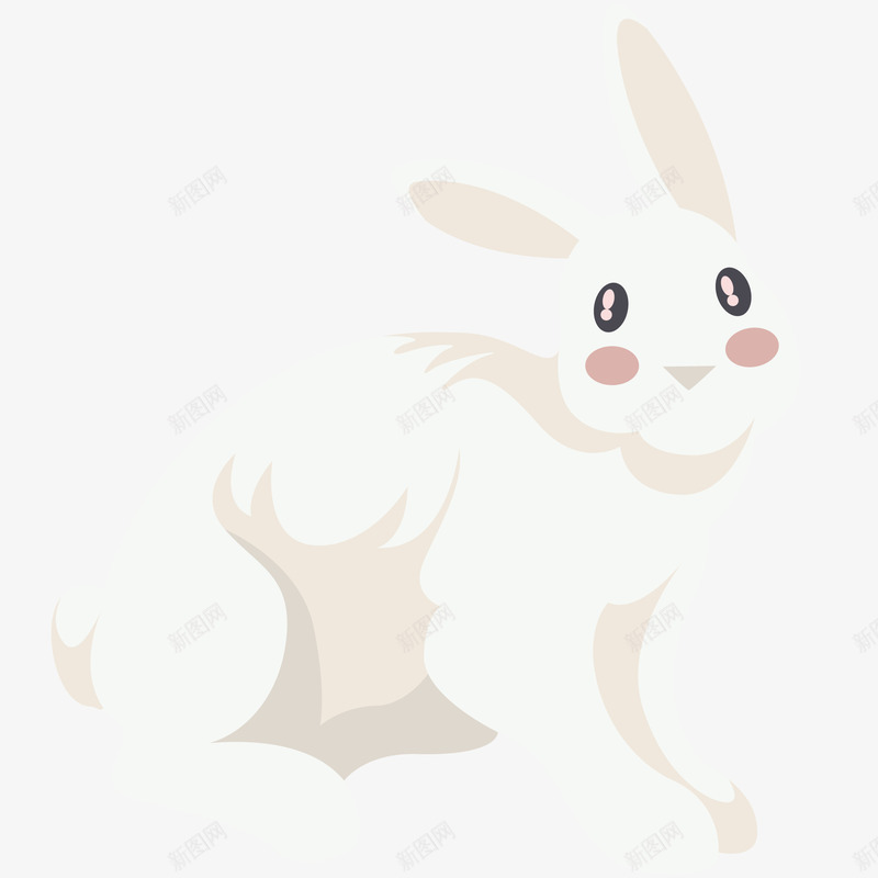 可爱的白兔插画矢量图ai免抠素材_新图网 https://ixintu.com 中秋节 免抠PNG 动物 卡通兔子 可爱的白兔矢量插画 月兔 白兔 装饰 矢量图