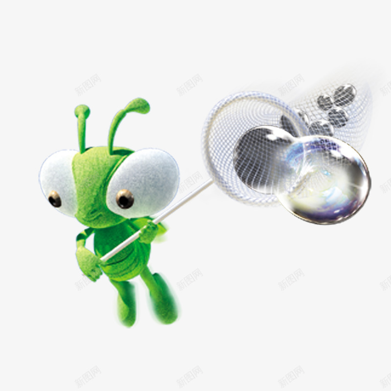 卡通苍蝇png免抠素材_新图网 https://ixintu.com 可爱 水珠 绿色 苍蝇